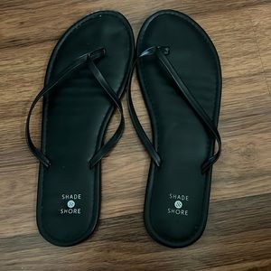 Black flip flops